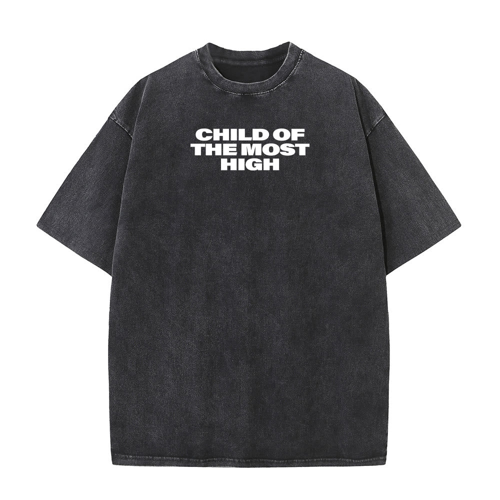 Christianartworkshop Child of the Most High Cross Bold Lettering Unisex Washed T-shirt - image 10
