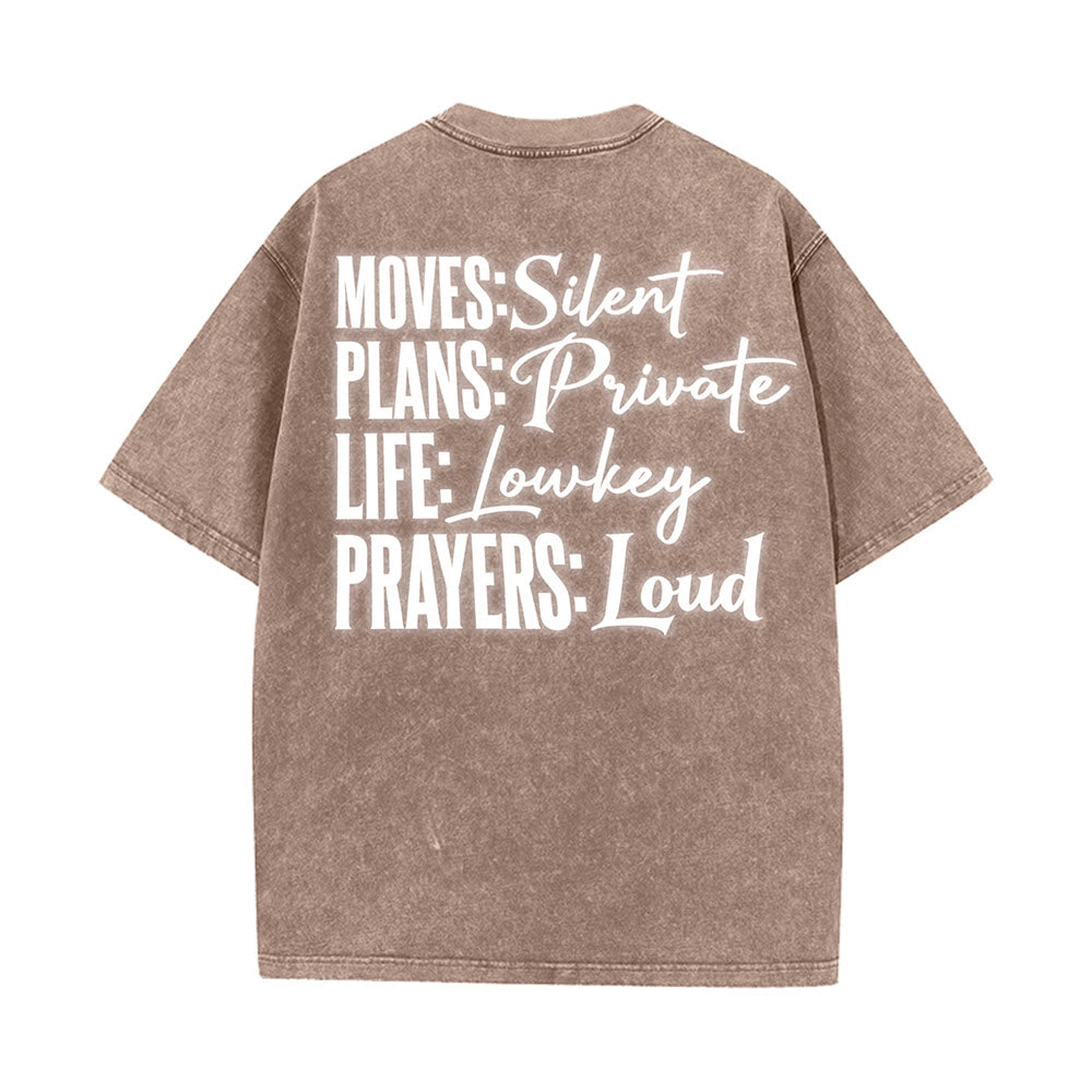 Christianartworkshop Moves Silent Prayers Loud Stylized Cross Mixed Lettering Unisex Washed T-shirt - image 30