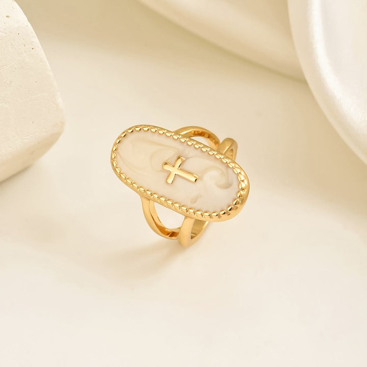 Christianartworkshop Cross Accent Glaze Double-Band Ring: A Symbol of Subtle Faith & Style - image 4
