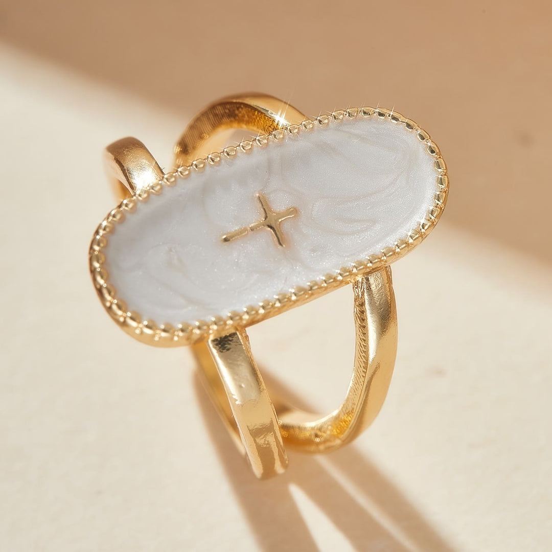 Christianartworkshop Cross Accent Glaze Double-Band Ring: A Symbol of Subtle Faith & Style - image 5