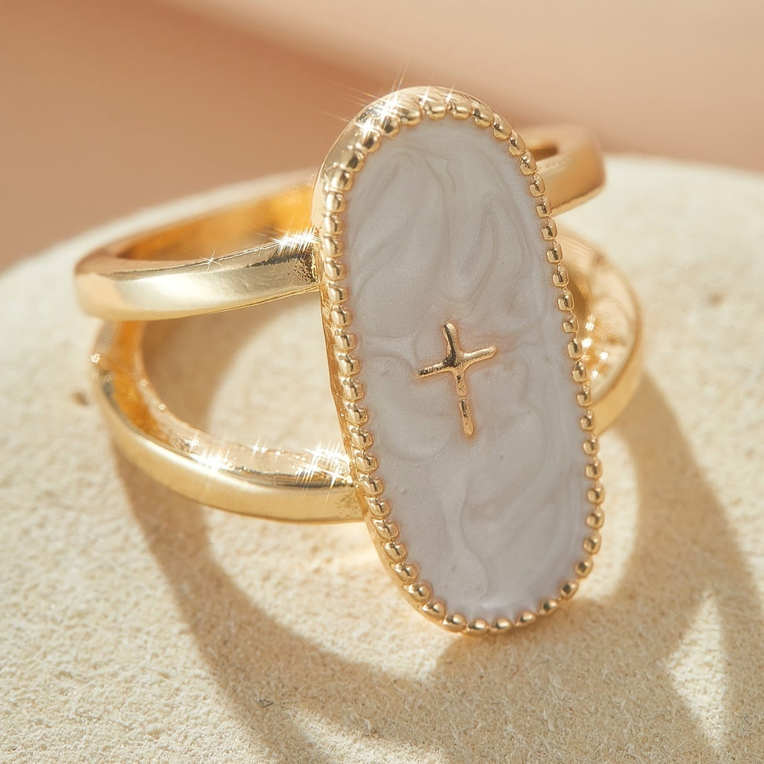Christianartworkshop Cross Accent Glaze Double-Band Ring: A Symbol of Subtle Faith & Style - image 6