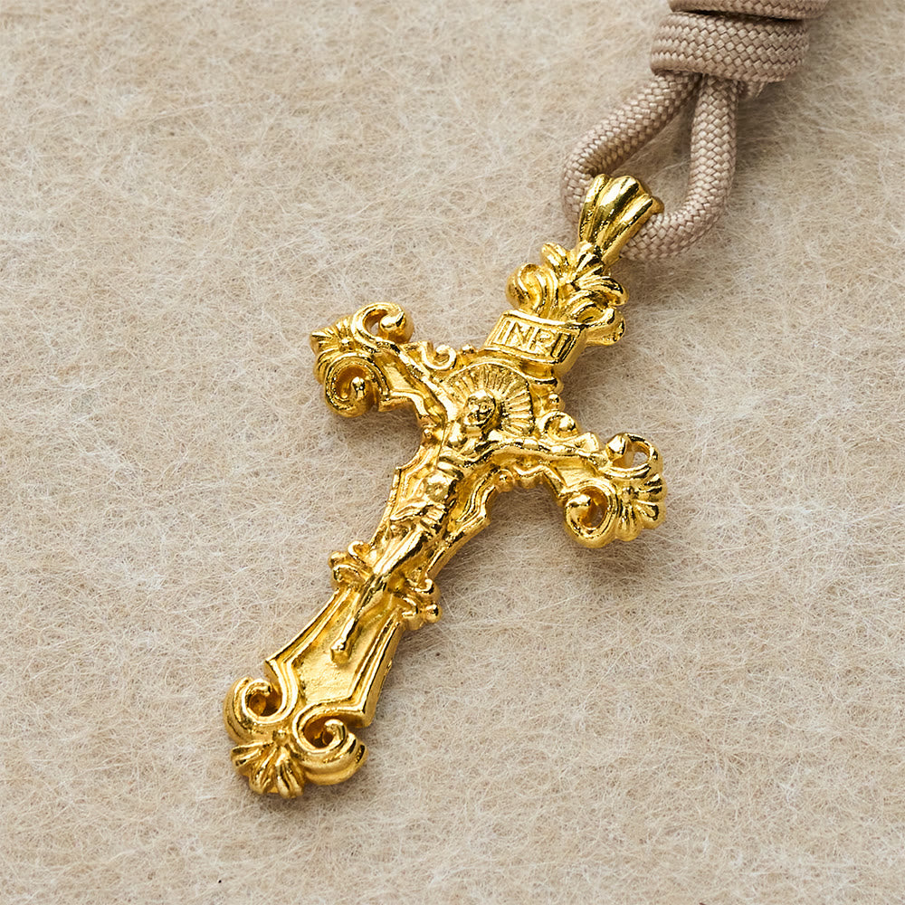 Christianartworkshop Pink Beads Paracord Rosary with Our Lady & Golden Crucifix - image 4