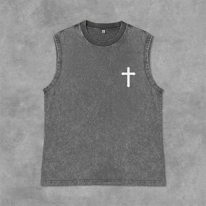 Christianartworkshop Not By My Strength But His Faith Statement Unisex Washed Tank Top - image 20