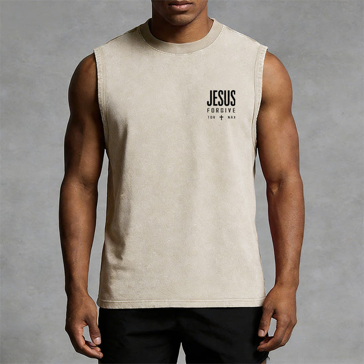 Christianartworkshop Jesus Name Above All Names Unisex Washed Tank Top - image 9