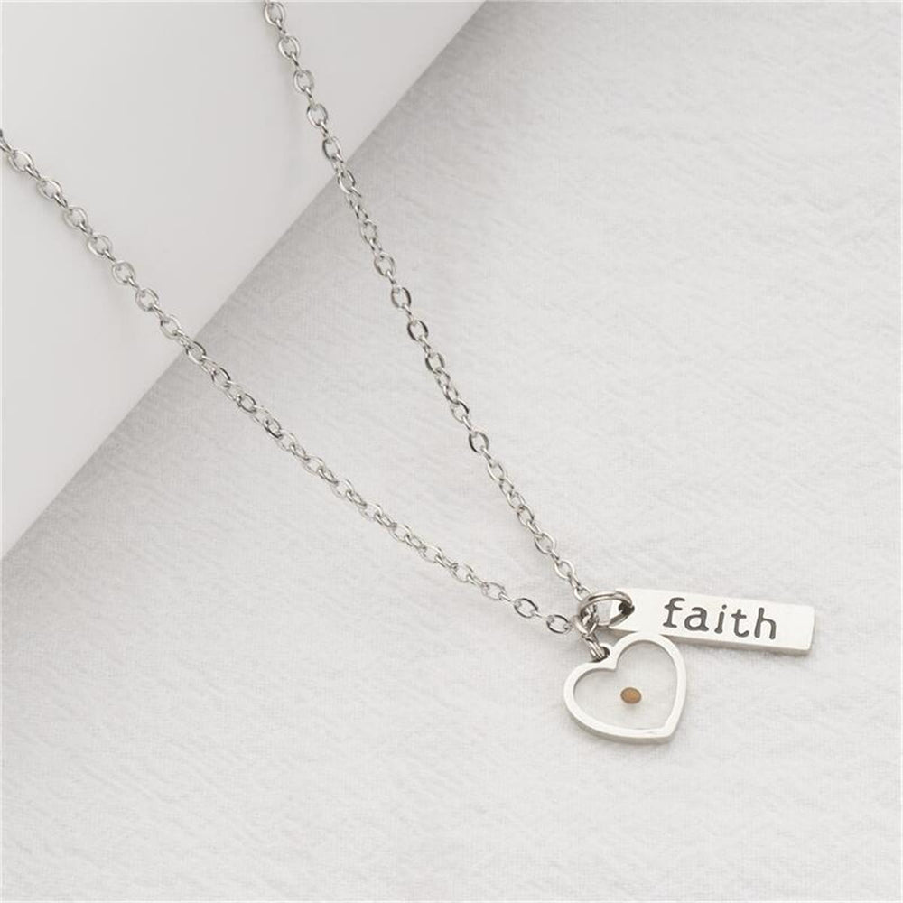 Christianartworkshop Heart & Tear Drop Mustard Seed Faith Necklace: A Symbol of Tiny yet Powerful Faith - image 1