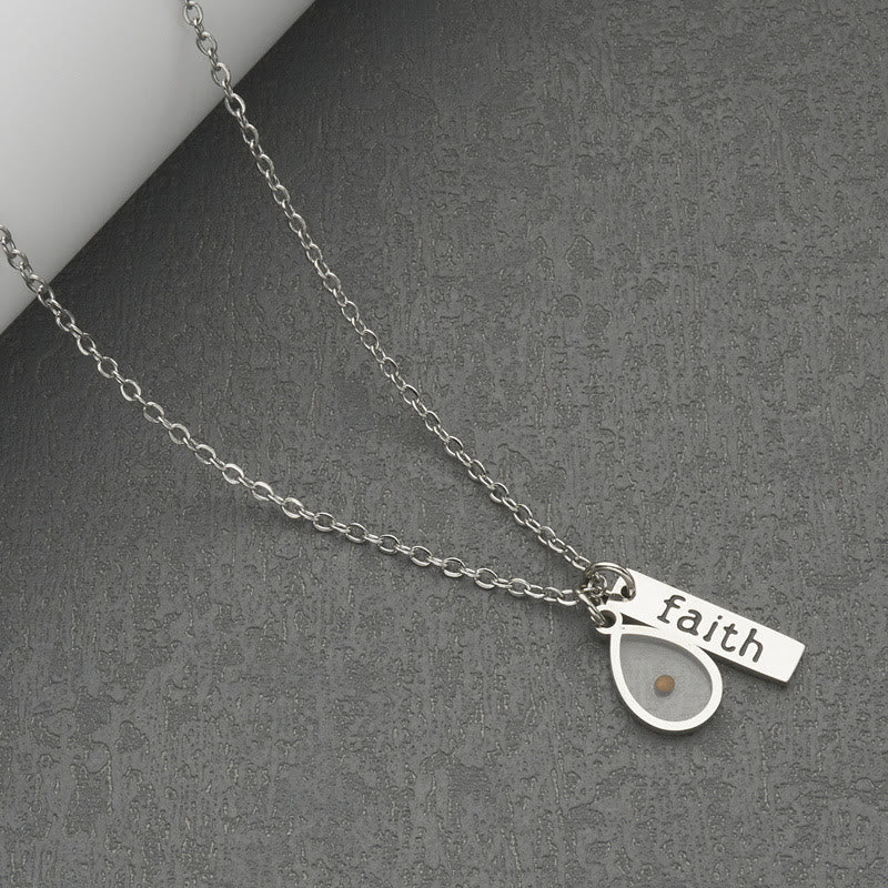 Christianartworkshop Heart & Tear Drop Mustard Seed Faith Necklace: A Symbol of Tiny yet Powerful Faith - Tear Drop - image 4