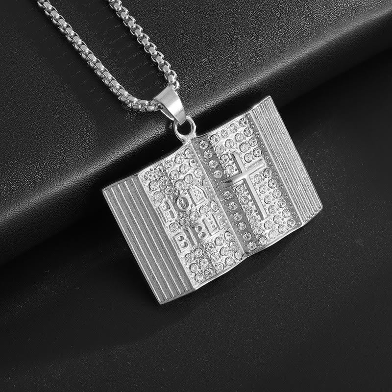 Christianartworkshop Bible-Shaped Cross Pendant Necklace: Symbol of Faith and Divine Wisdom - image 4