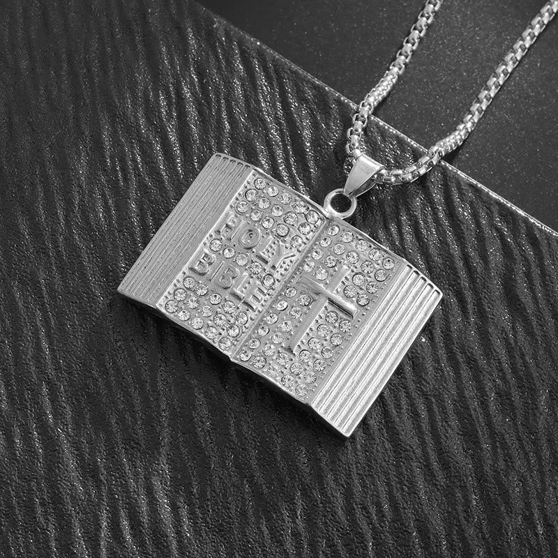Christianartworkshop Bible-Shaped Cross Pendant Necklace: Symbol of Faith and Divine Wisdom - image 5
