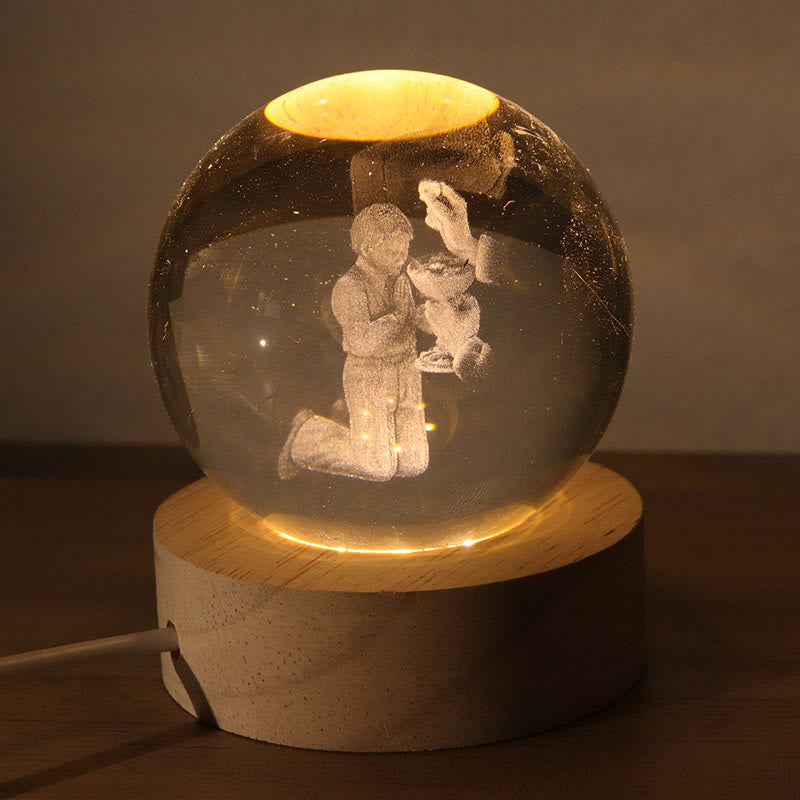 Christianartworkshop Luminous Sacred Imagery Crystal Sphere: Symbol of Divine Light and Grace - H - 8CM Ball - image 7