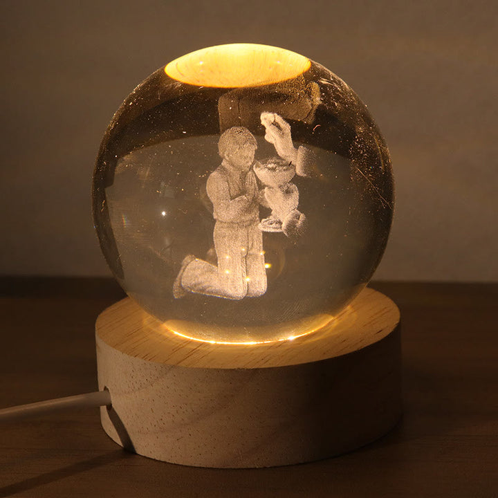 Christianartworkshop Luminous Sacred Imagery Crystal Sphere: Symbol of Divine Light and Grace - H - 8CM Ball - image 7