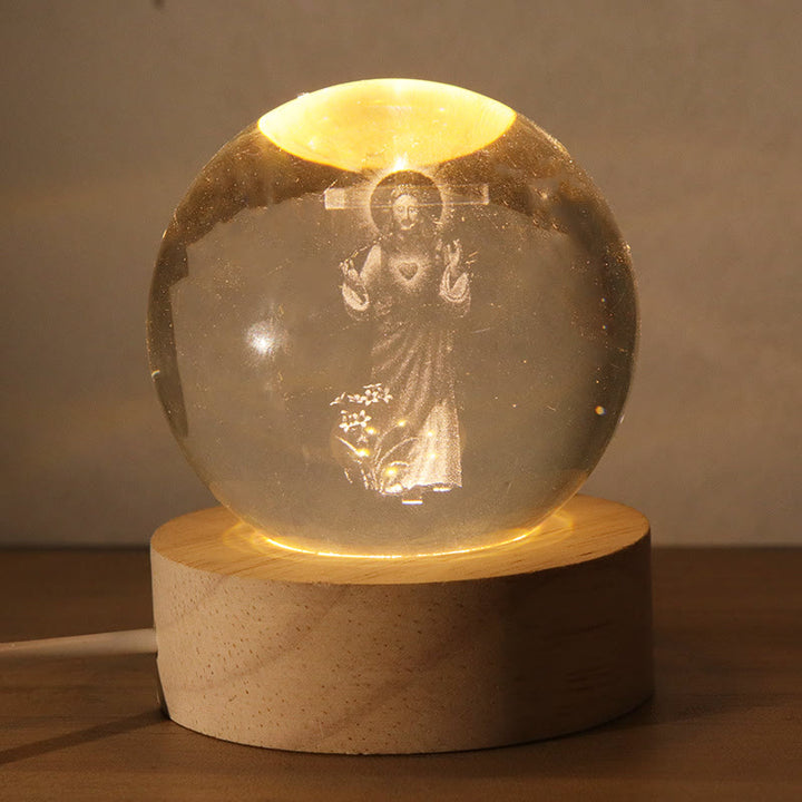 Christianartworkshop Luminous Sacred Imagery Crystal Sphere: Symbol of Divine Light and Grace - B - 8CM Ball - image 1