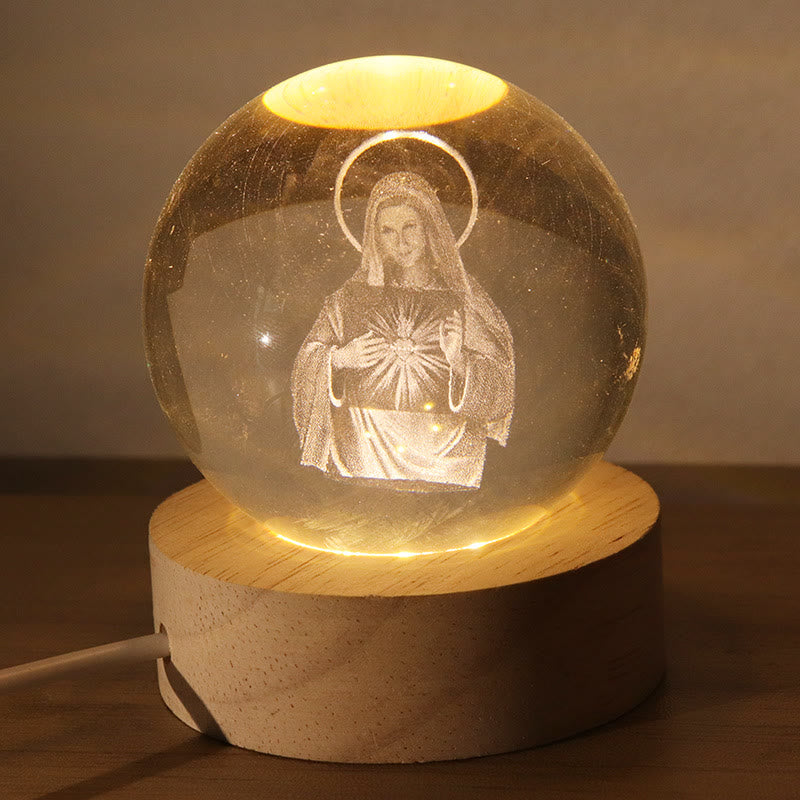 Christianartworkshop Luminous Sacred Imagery Crystal Sphere: Symbol of Divine Light and Grace - I - 8CM Ball - image 8