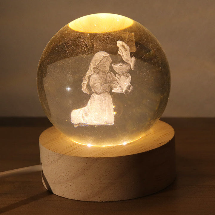 Christianartworkshop Luminous Sacred Imagery Crystal Sphere: Symbol of Divine Light and Grace - F - 8CM Ball - image 5