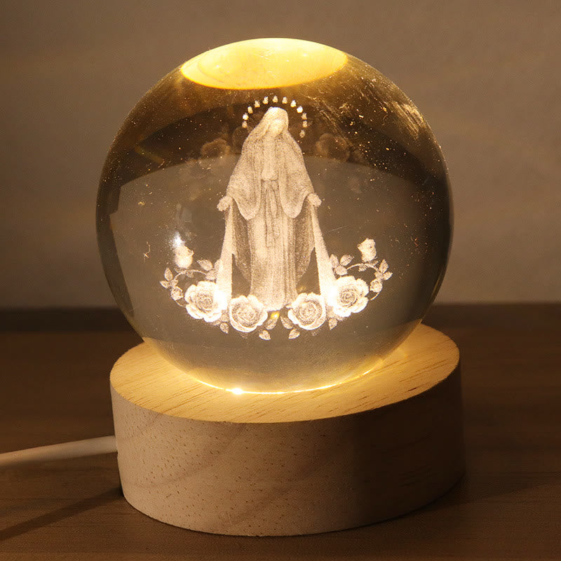 Christianartworkshop Luminous Sacred Imagery Crystal Sphere: Symbol of Divine Light and Grace - A - 8CM Ball - image 0