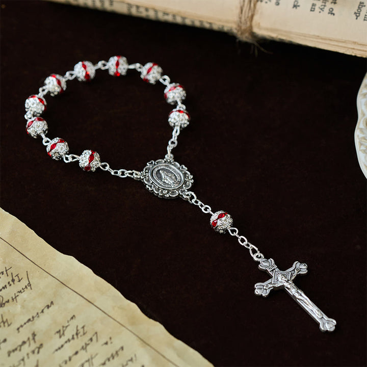 Christianartworkshop Sparkling Bead Pocket Rosary with Our Lady Medal: Symbol of Faith and Grace - image 8