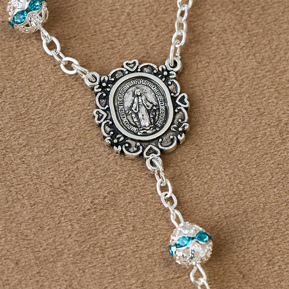 Christianartworkshop Sparkling Bead Pocket Rosary with Our Lady Medal: Symbol of Faith and Grace - image 5