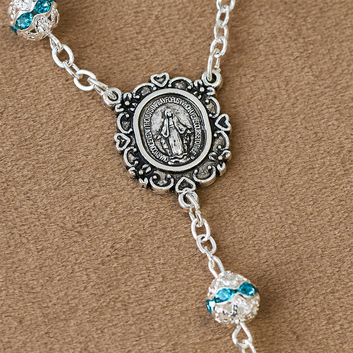 Christianartworkshop Sparkling Bead Pocket Rosary with Our Lady Medal: Symbol of Faith and Grace - image 5