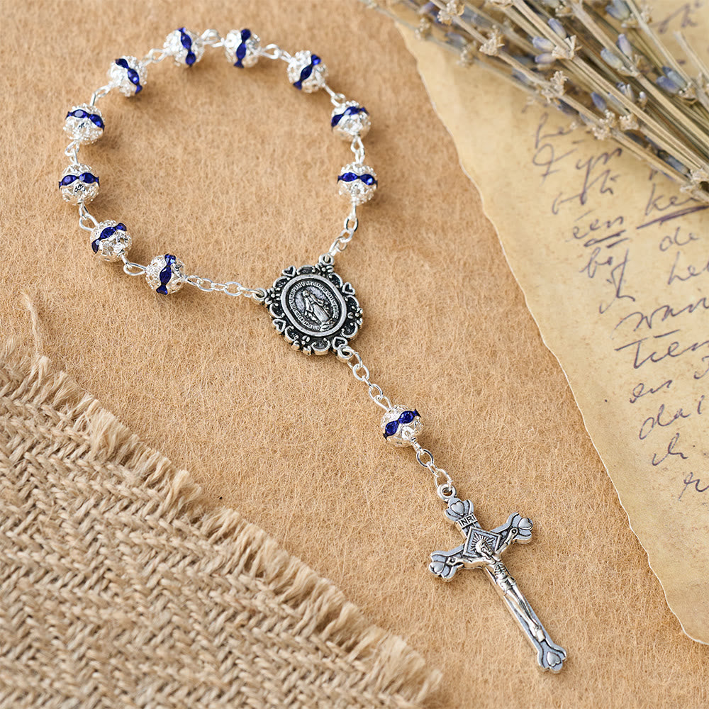 Christianartworkshop Sparkling Bead Pocket Rosary with Our Lady Medal: Symbol of Faith and Grace - image 13