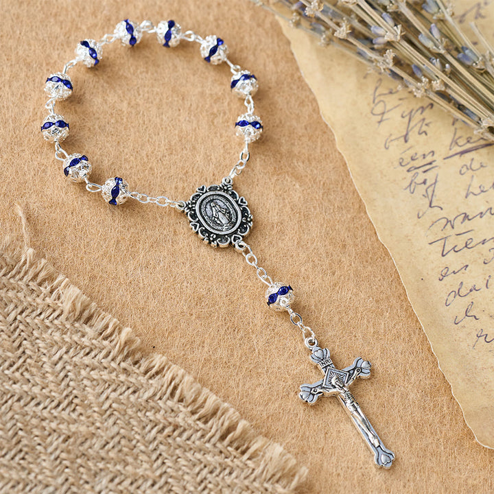 Christianartworkshop Sparkling Bead Pocket Rosary with Our Lady Medal: Symbol of Faith and Grace - image 13