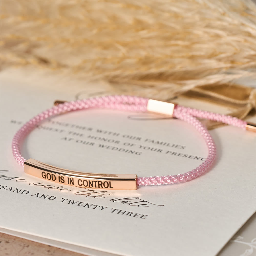 Christianartworkshop God Is in Control Faith Bracelet: A Symbol of Trust & Wedding Blessing - Rosegold + Pink - image 20