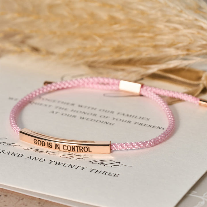 Christianartworkshop God Is in Control Faith Bracelet: A Symbol of Trust & Wedding Blessing - Rosegold + Pink - image 20