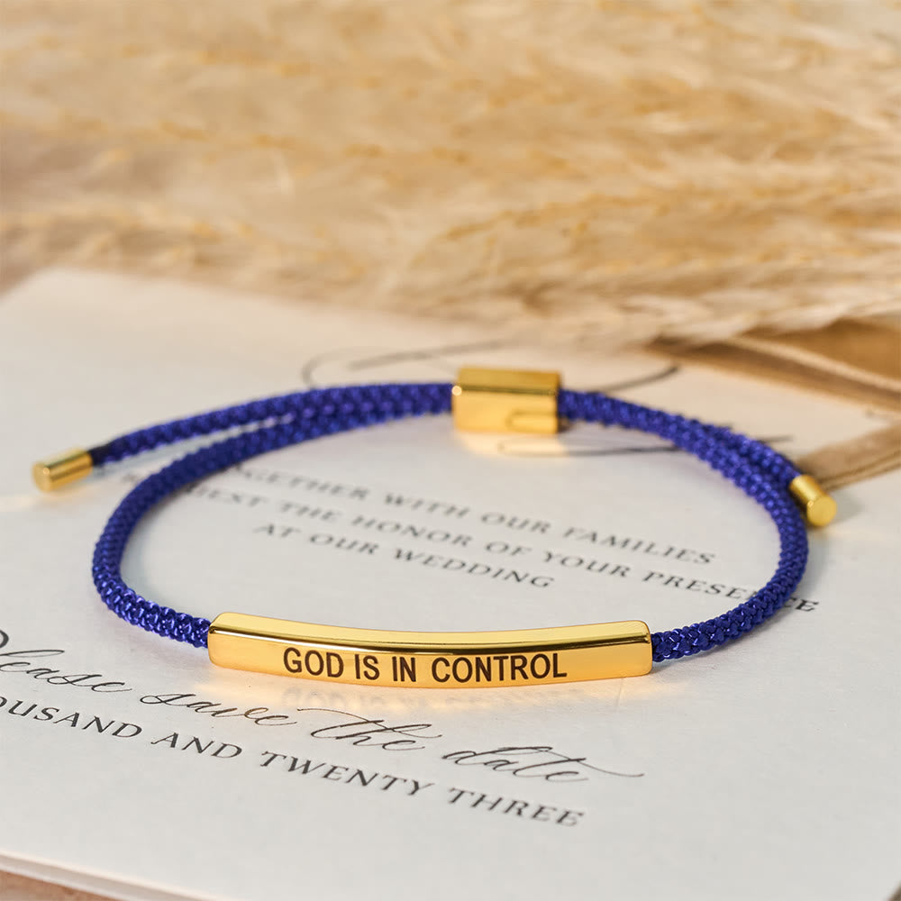 Christianartworkshop God Is in Control Faith Bracelet: A Symbol of Trust & Wedding Blessing - Golden + Blue - image 10