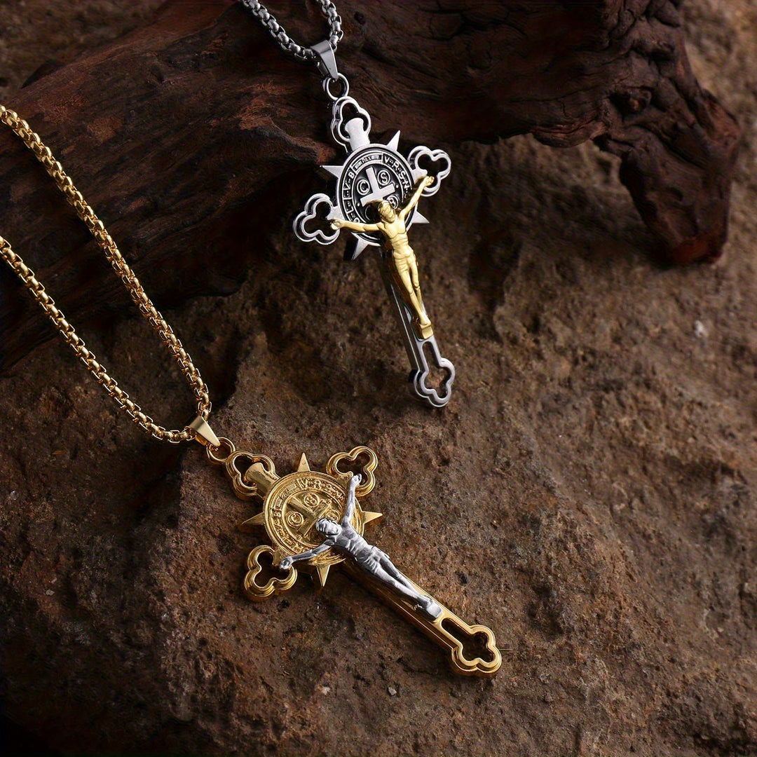 Christianartworkshop Openwork Crucifix Pendant Necklace: Symbol of Faith and Divine Protection - image 0