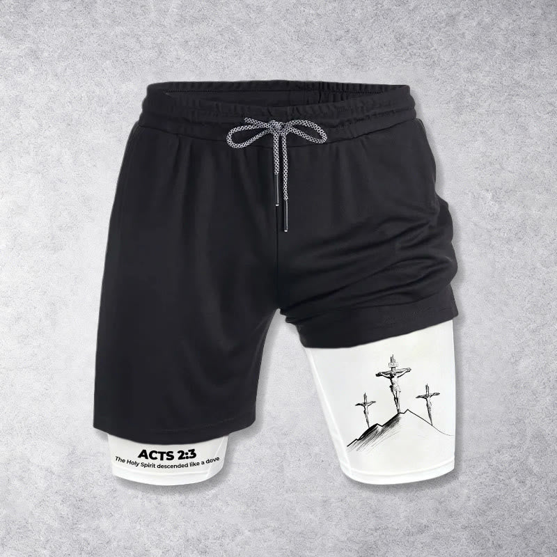 Christianartworkshop Acts 23 The Holy Spirit Descended Shorts - White - 3XL - image 0
