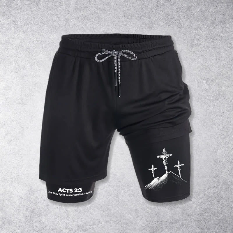 Christianartworkshop Acts 23 The Holy Spirit Descended Shorts - Black - 3XL - image 9