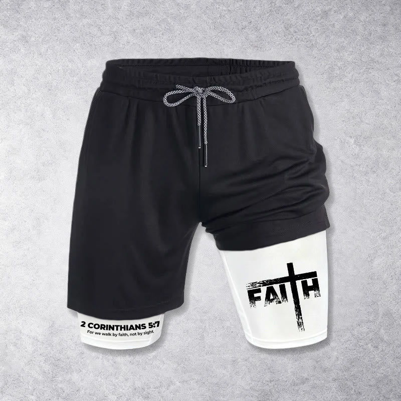 Christianartworkshop Faith Is Our Strength Performance Shorts - White - US/UK/AU40, EU54 - image 0