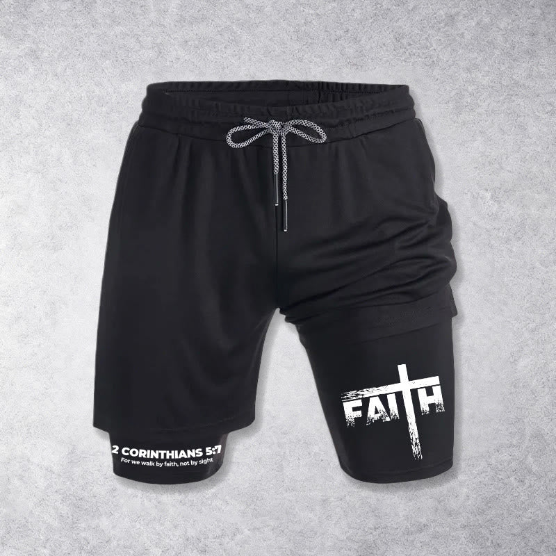 Christianartworkshop Faith Is Our Strength Performance Shorts - Black - US/UK/AU40, EU54 - image 9