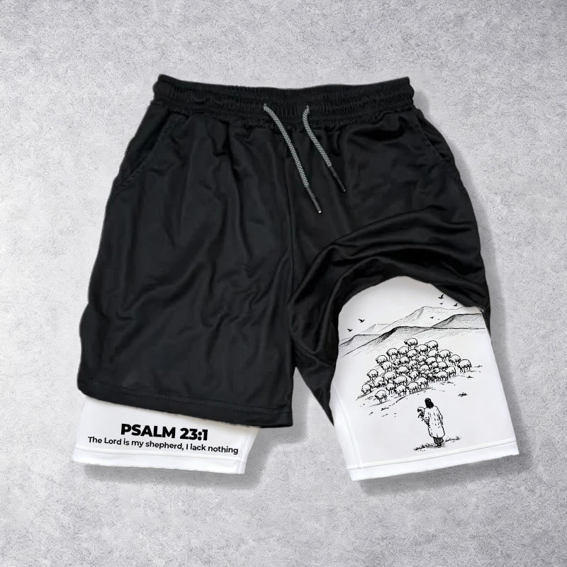 Christianartworkshop Psalm 23 Faithful Shepherd Printed Shorts - image 4