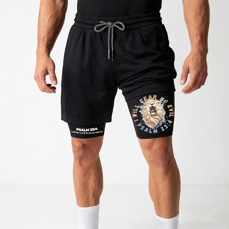 Christianartworkshop Psalm 23 I Will Fear No Evil Printed Shorts - image 12