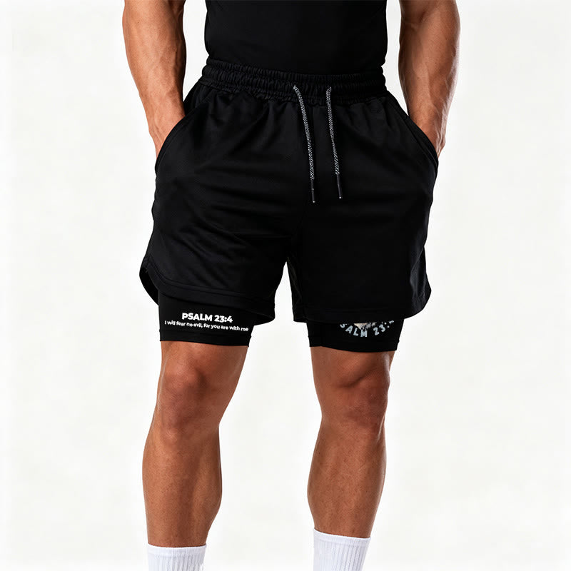 Christianartworkshop Psalm 23 I Will Fear No Evil Printed Shorts - image 14