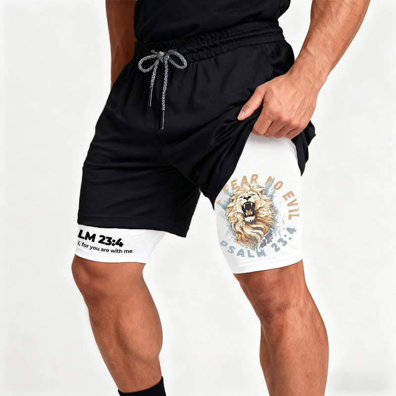 Christianartworkshop Psalm 23 I Will Fear No Evil Printed Shorts - image 2