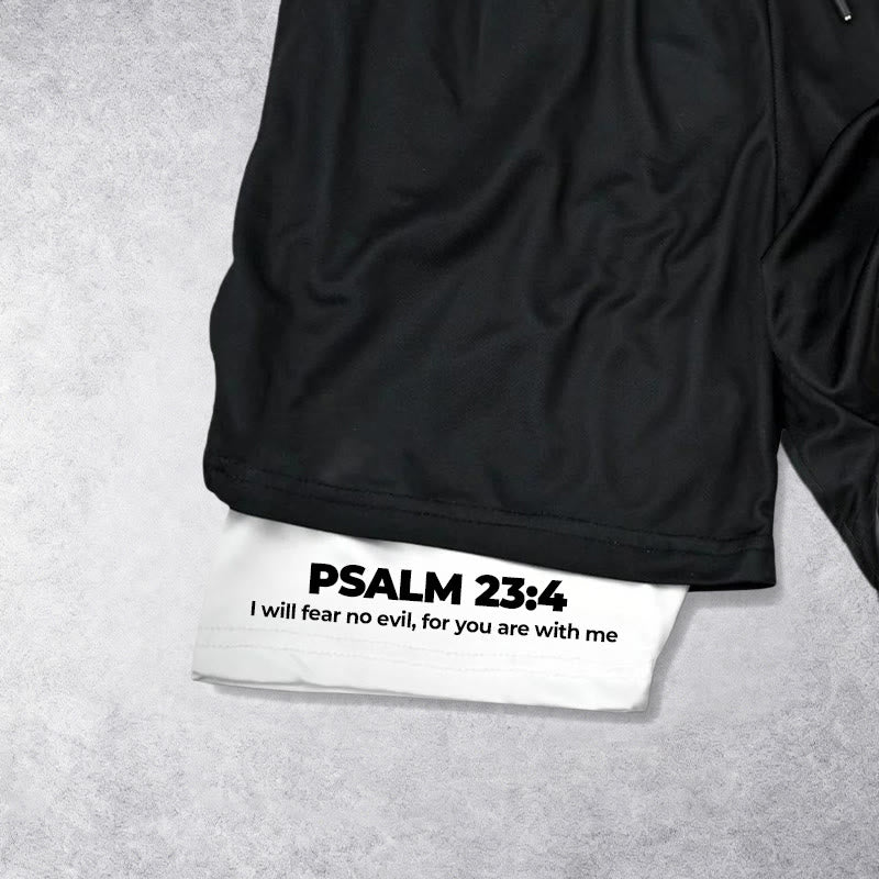 Christianartworkshop Psalm 23 I Will Fear No Evil Printed Shorts - image 2