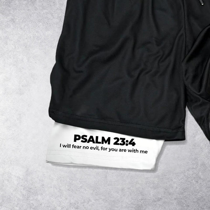 Christianartworkshop Psalm 23 I Will Fear No Evil Printed Shorts - image 2