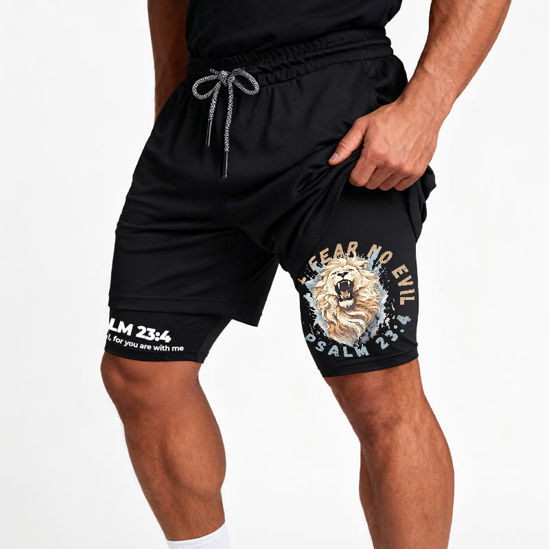 Christianartworkshop Psalm 23 I Will Fear No Evil Printed Shorts - image 11