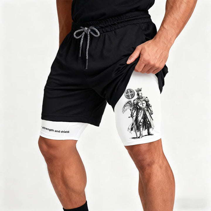 Christianartworkshop The Lord Is My Strength and Shield Knight Performance Shorts - image 3