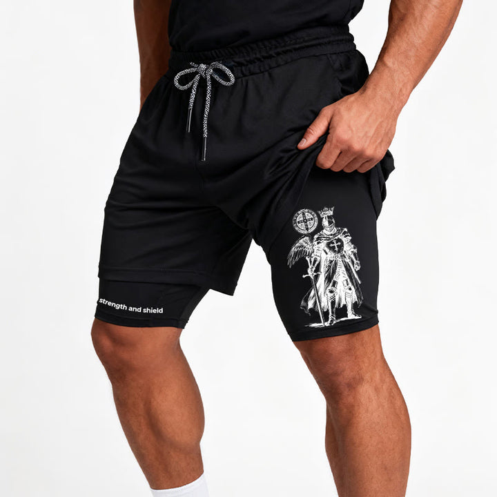 Christianartworkshop The Lord Is My Strength and Shield Knight Performance Shorts - image 12