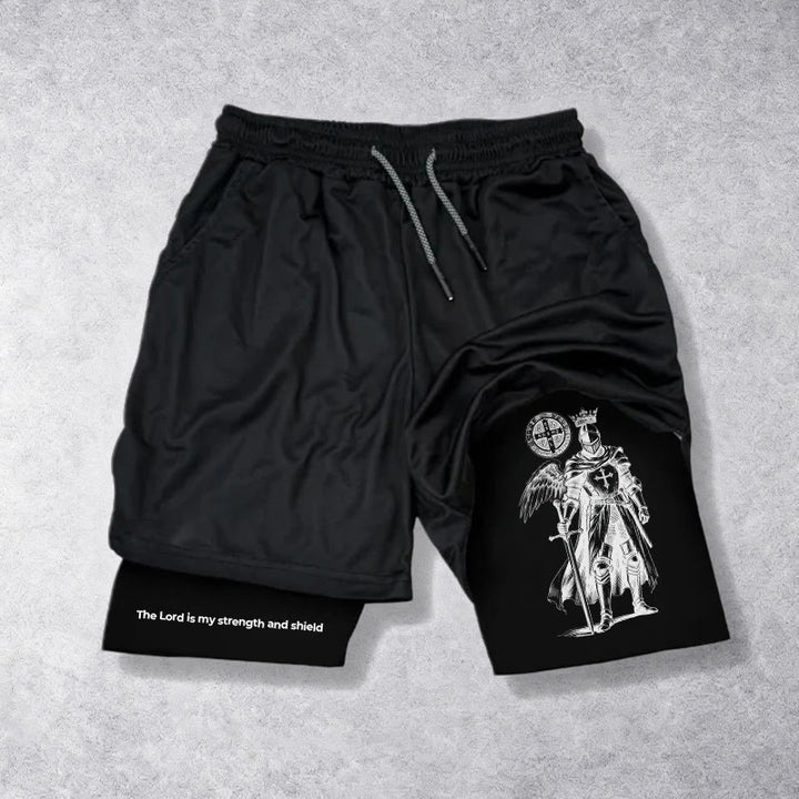 Christianartworkshop The Lord Is My Strength and Shield Knight Performance Shorts - image 13