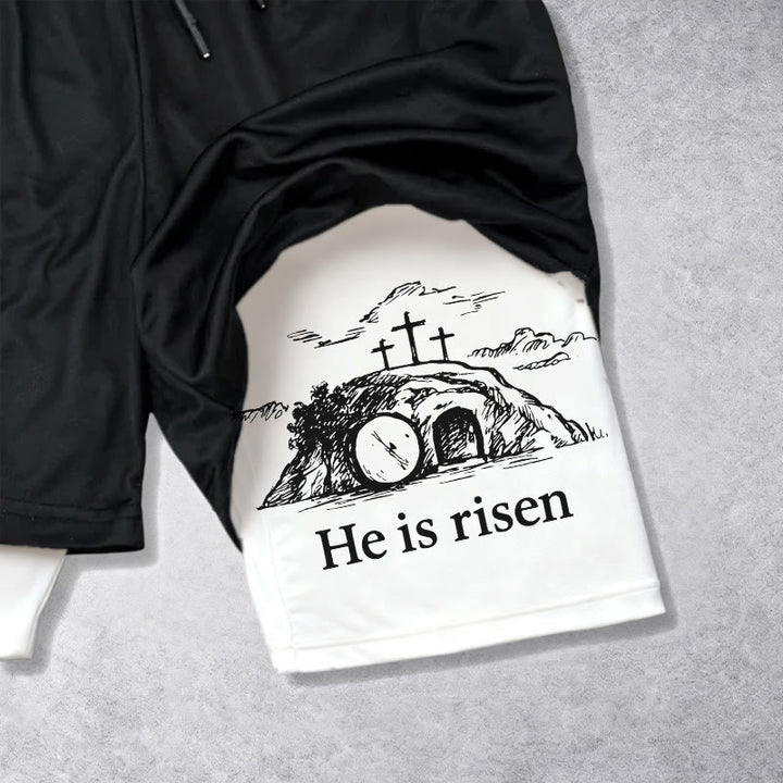 Christianartworkshop Matthew 28:6 He Is Risen Resurrection Performance Shorts - image 5