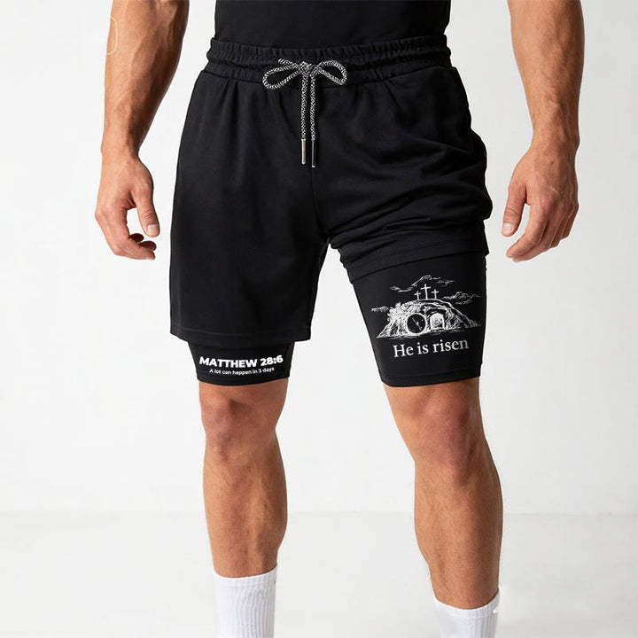 Christianartworkshop Matthew 28:6 He Is Risen Resurrection Performance Shorts - image 12