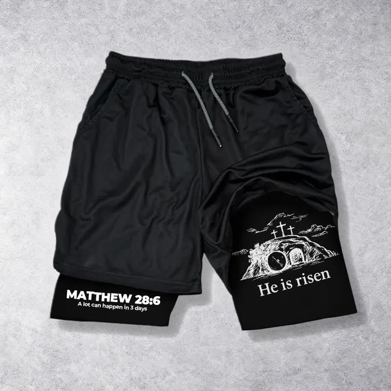 Christianartworkshop Matthew 28:6 He Is Risen Resurrection Performance Shorts - image 13
