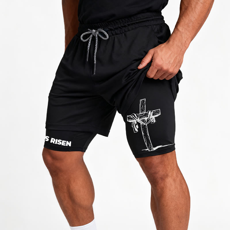 Christianartworkshop He Is Risen Resurrection Cross Performance Shorts - image 10