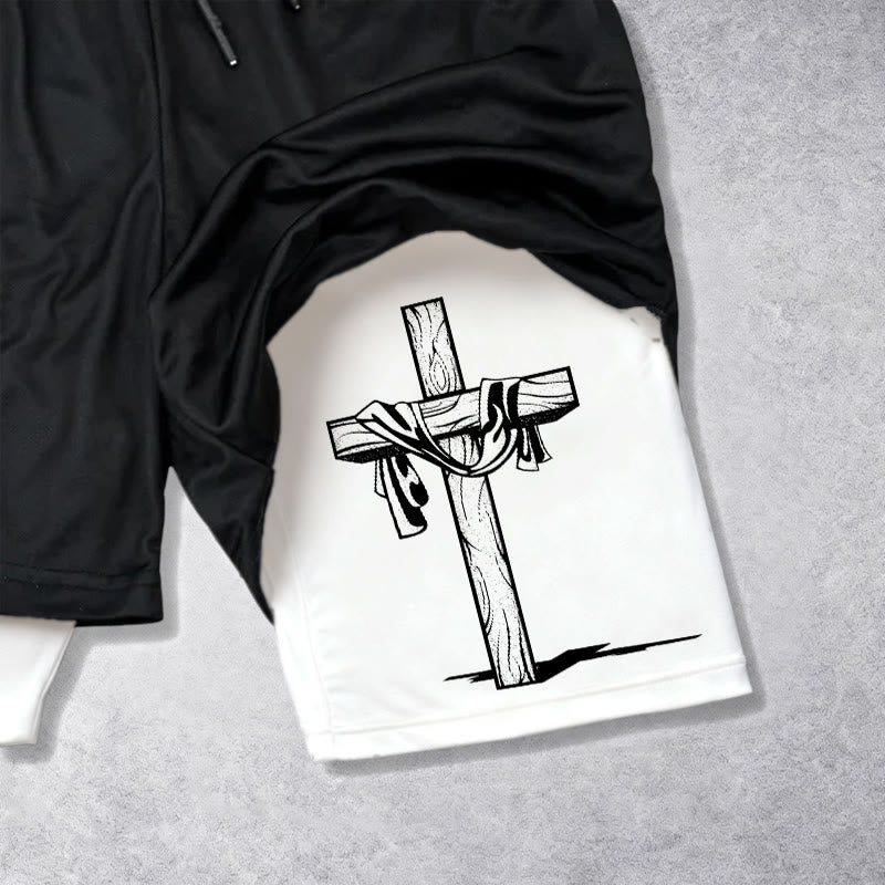Christianartworkshop He Is Risen Resurrection Cross Performance Shorts - image 5