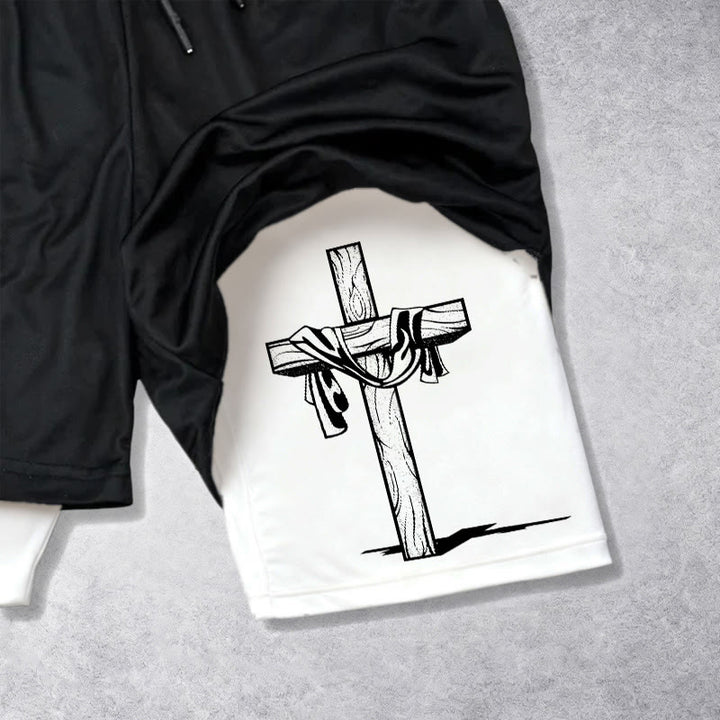 Christianartworkshop He Is Risen Resurrection Cross Performance Shorts - image 5