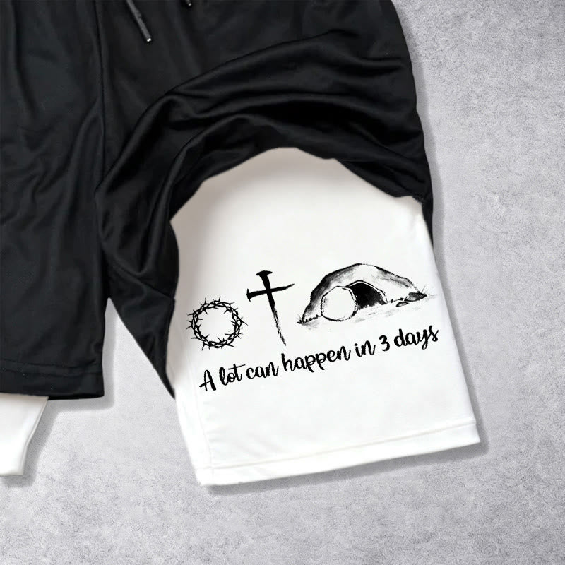 Christianartworkshop A Lot Can Happen in 3 Days Resurrection Symbols Performance Shorts - image 5