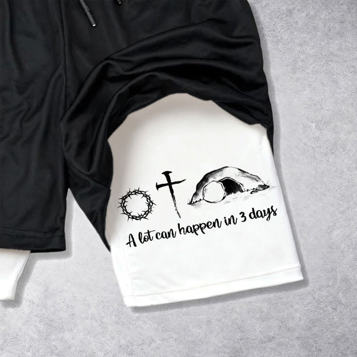 Christianartworkshop A Lot Can Happen in 3 Days Resurrection Symbols Performance Shorts - image 5