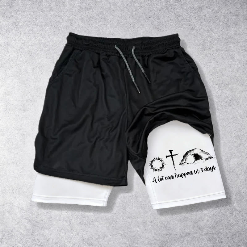 Christianartworkshop A Lot Can Happen in 3 Days Resurrection Symbols Performance Shorts - image 4
